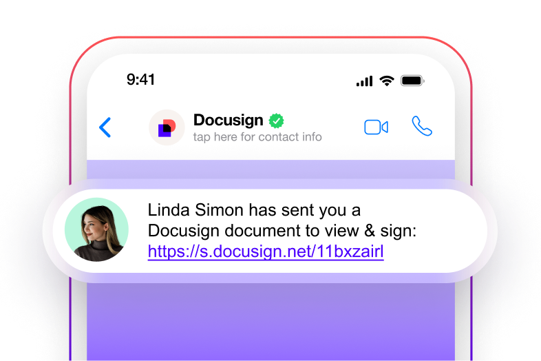 UI displaying a message notifications